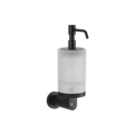 Gessi Emporio accessories дозатор для жидкого мыла настенный, сатинированное стекло, цвет: Black XL - Gidratop.ru изображение