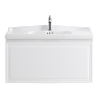 GIUBILEO База под раковину подвесная с одним выкатным ящиком, Bianco Lucido, 1000x460x500, GIUBILEO-100-1C-SO-BL