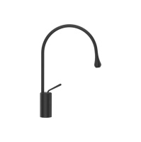 Gessi Goccia смеситель для раковины на 1 отверстие, высокий, излив 244мм R=125, цвет: черный - Gidratop.ru изображение