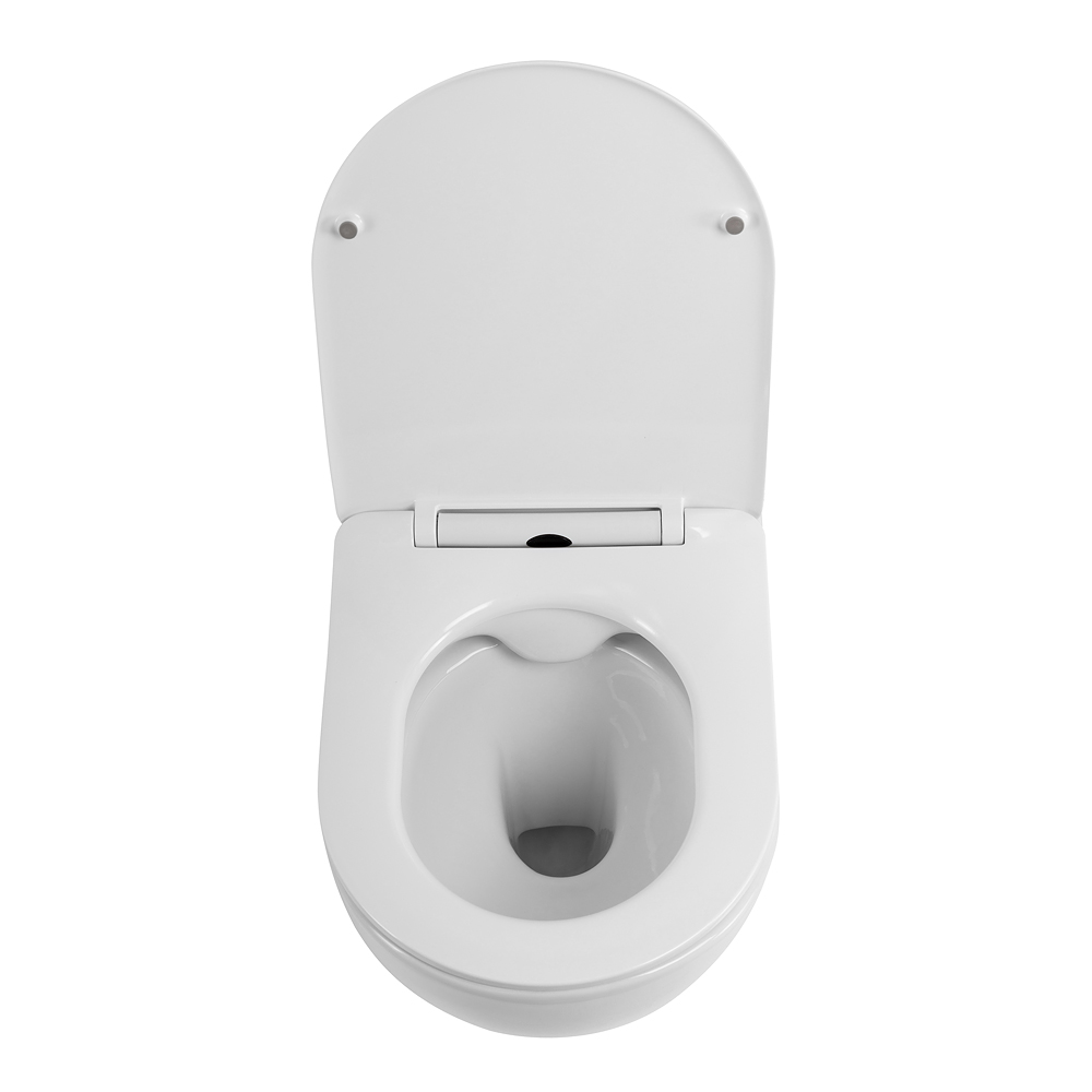 UNO 2.1 Унитаз подвесной безободковый с сиденьем дюропласт soft close BB7006CHR/SC - Gidratop.ru изображение
