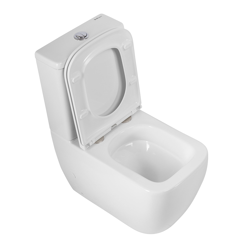 Унитаз-компакт безободковый со смывом TORNADO BelBagno LUCE-TOR BB2197CP-TOR/SC/BB2197T - Gidratop.ru изображение