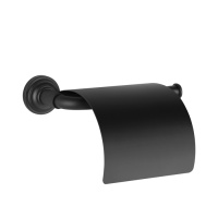 GESSI VENTI20 держатель туалетной бумаги, с крышкой, цвет черный матовый - Gidratop.ru изображение