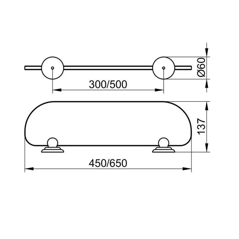 Полка для ванной Keuco Astor 02110005400, 45 см, стеклянная, хром - Gidratop.ru изображение