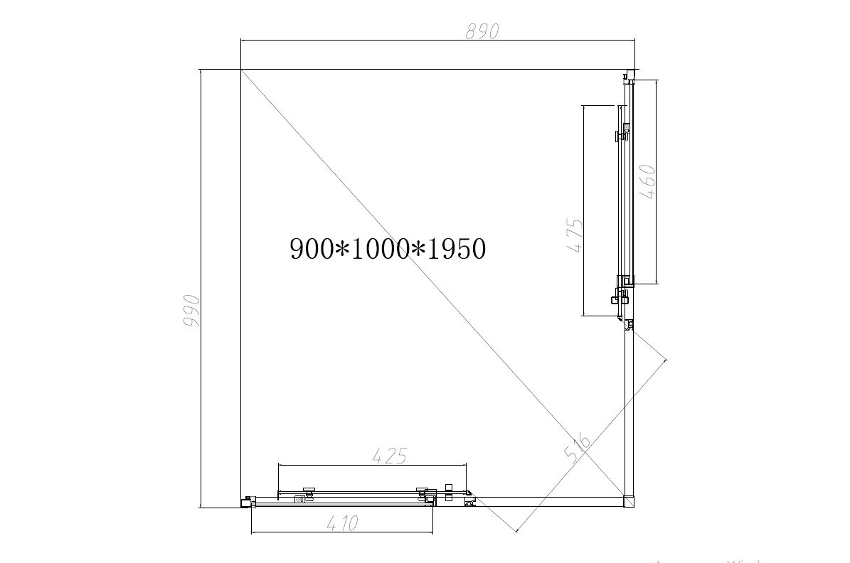 Душевой уголок Slim-N VSS-4SN9010CGB, 1000*900, черный, стекло тонированное - Gidratop.ru изображение