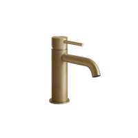 GESSI 316 смеситель для раковины на 1 отверстие без донного клапана, излив 123мм, цвет: warm bronze brushed pvd - Gidratop.ru изображение