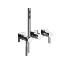 GESSI  INVERSO RIGATO внешняя часть настенного смесителя для душа на 2 выхода с перекл и ручным душем , цвет: хром