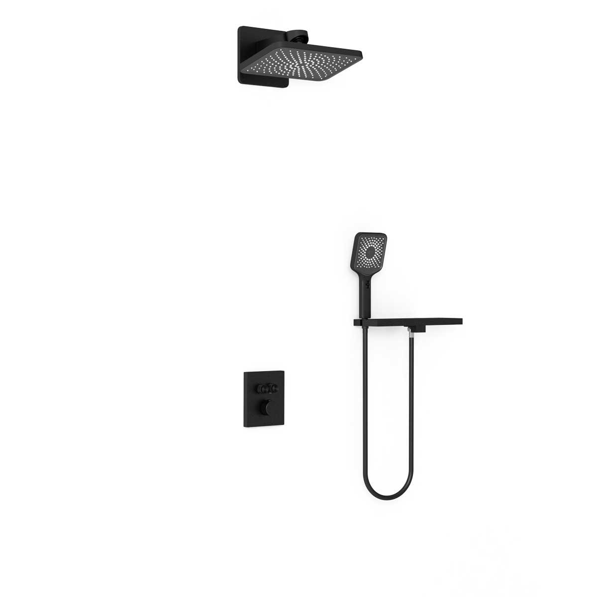 Душевой комплект Inspire VSFW-3I21MT4RMB встраиваемый, термостатический, двухрежимный, черный - Gidratop.ru изображение
