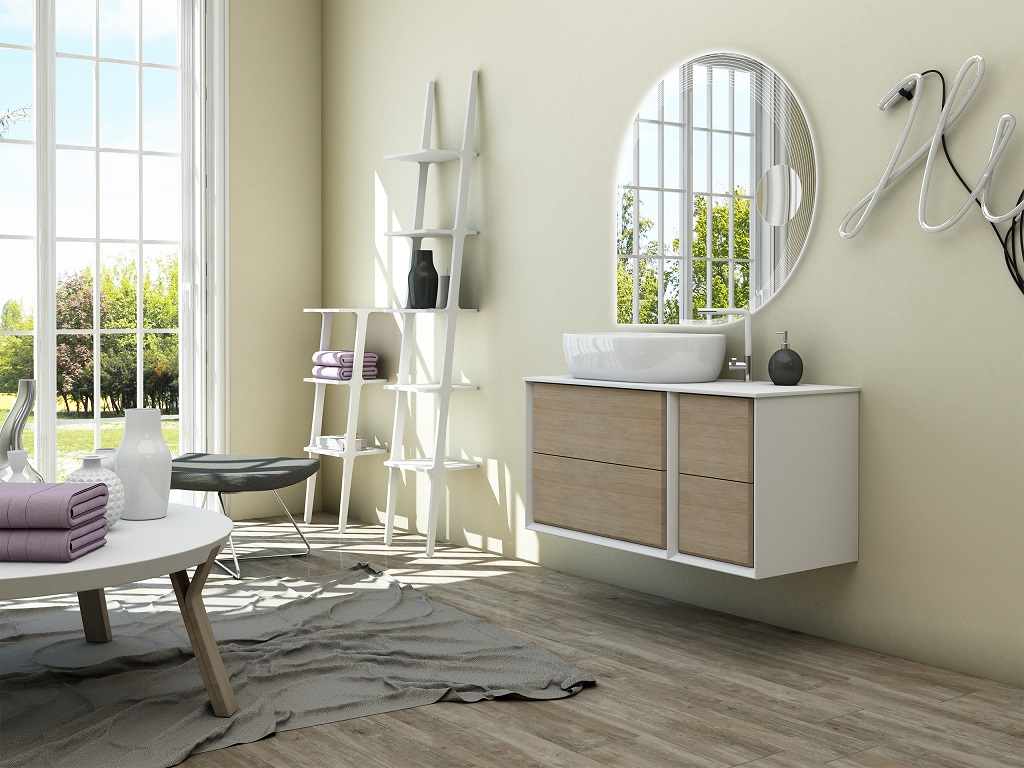 BELLAGIO Шкафчик подвесной совместимый с базой под раковину 54719 Rovere tabacco  35x46x48 - Gidratop.ru изображение