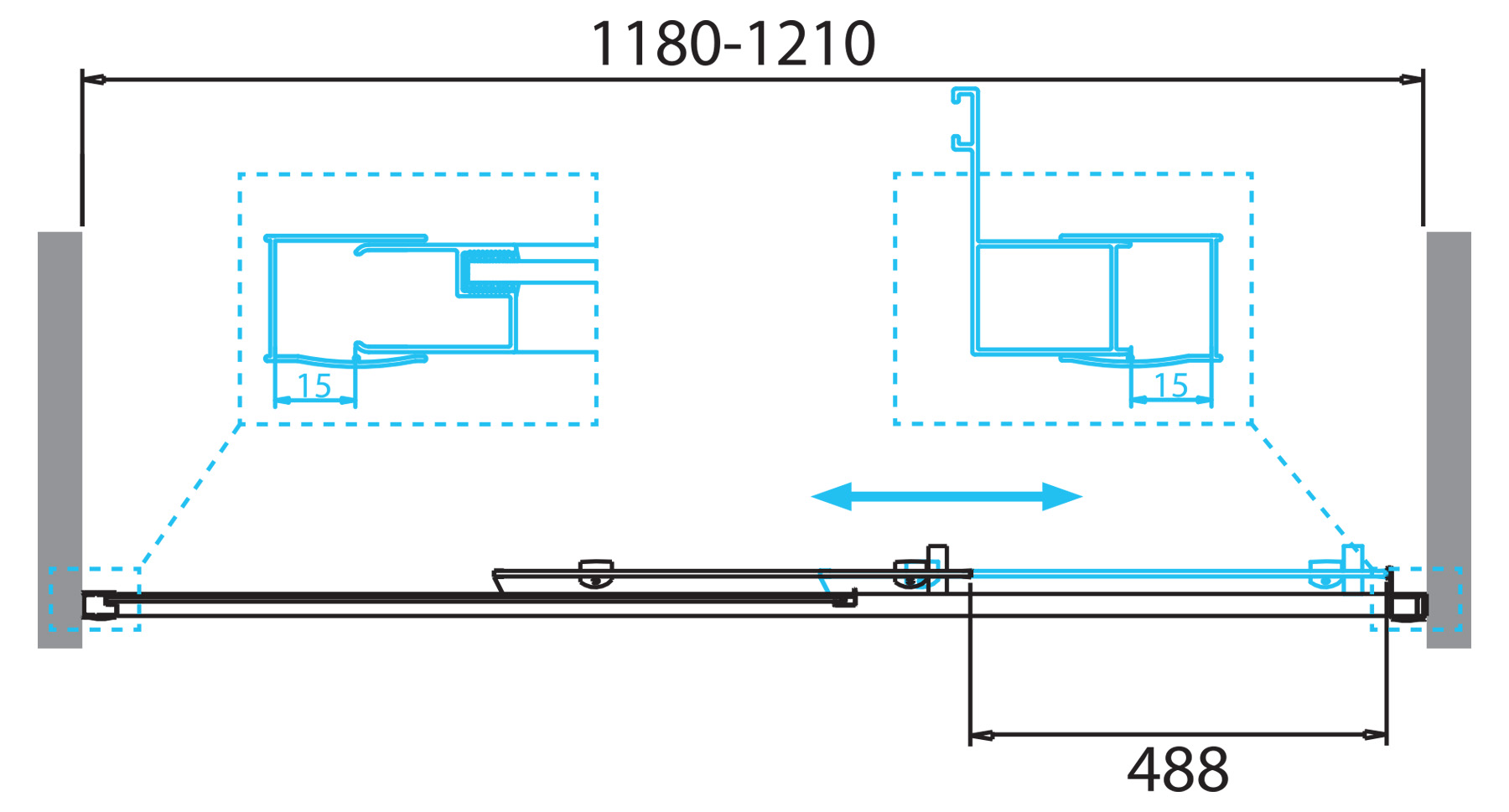 Душевая дверь BelBagno DUE-BF-1-120-C-Cr - Gidratop.ru изображение