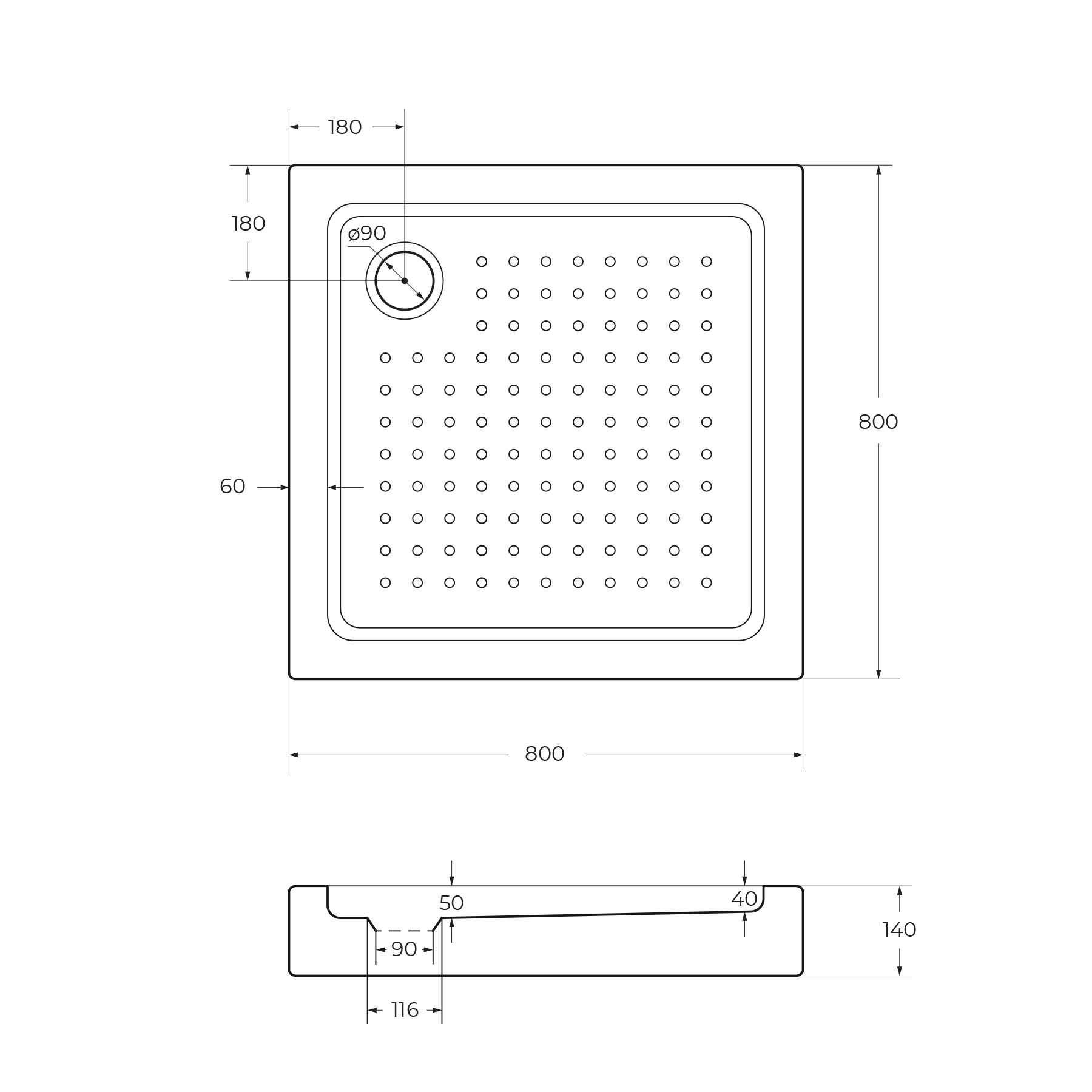 Акриловый поддон CEZARES TRAY-A-A-80-15-W - Gidratop.ru изображение