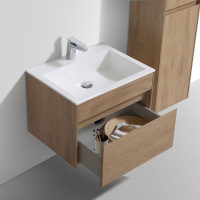 База под раковину Chiara 600 подвесная, 1 выкатной ящик soft-close, N.Oak - Gidratop.ru изображение
