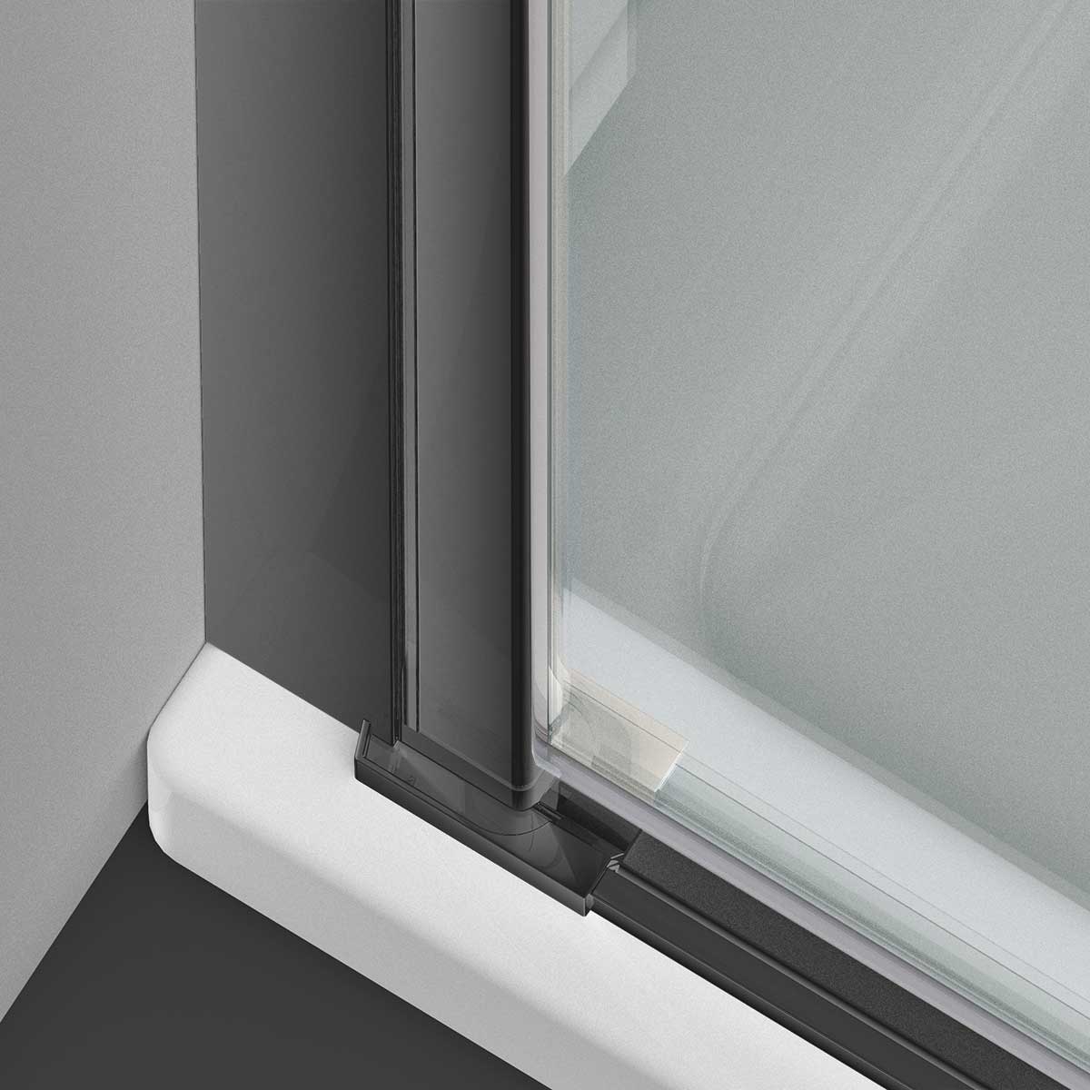 Душевая дверь Alpha VDP-3AL700CLGM, вороненая сталь, стекло прозрачное - Gidratop.ru изображение