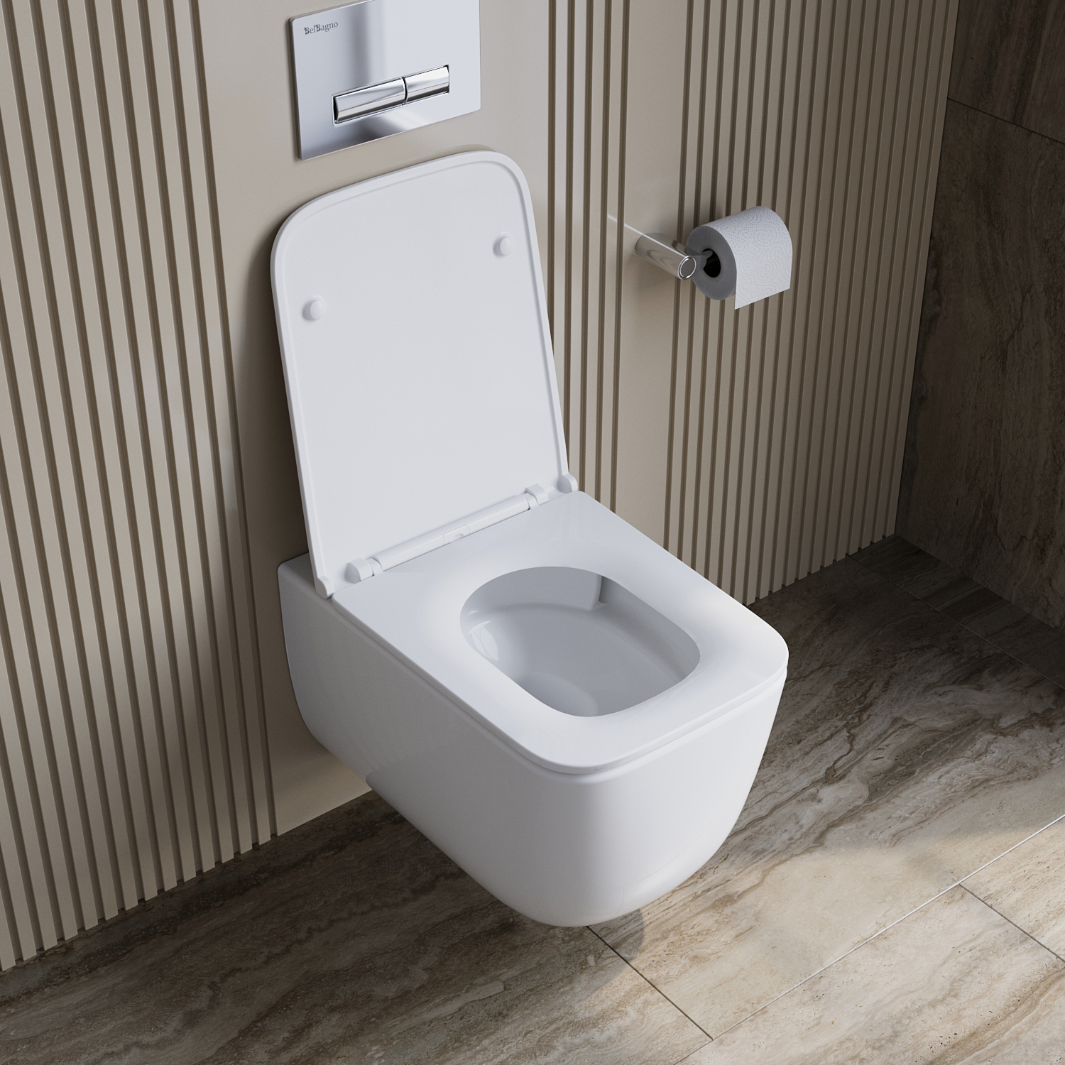 LUCE-TOR Унитаз подвесной безободковый с сиденьем дюропласт soft close, BB076CH-TOR/SC - Gidratop.ru изображение