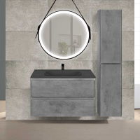 База под раковину Vico 800 подвесная, 2 выкатных ящика soft close, Beton - Gidratop.ru изображение