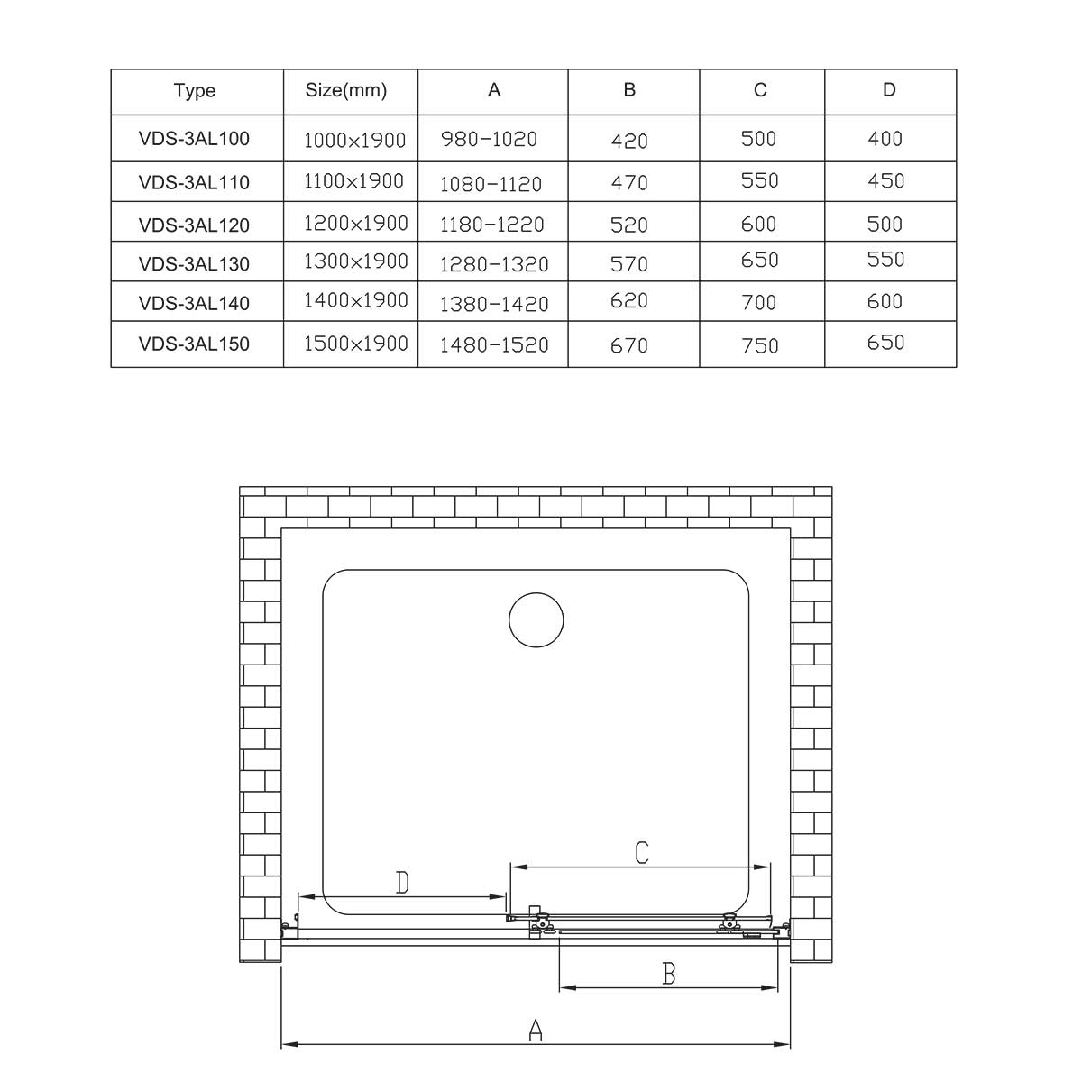 Душевая дверь Alpha VDS-3AL120CLGM, 1200, вороненая сталь, стекло прозрачное - Gidratop.ru изображение