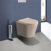 Унитаз подвесной Piatti VT1-11SMC, цвет капучино матовый, ультратонкое soft-close сиденье - Gidratop.ru изображение