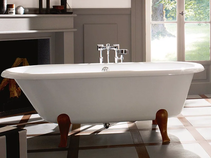 Квариловая ванна Villeroy&Boch Hommage 177 x 77 см UBQ180HOM7V-01 на деревянных ножках - Gidratop.ru изображение