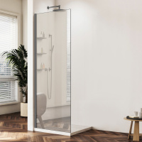 Душевая перегородка Walk-In VSW-1HWS900MRGM, 900*2000, вороненая сталь, стекло зеркальное - Gidratop.ru изображение