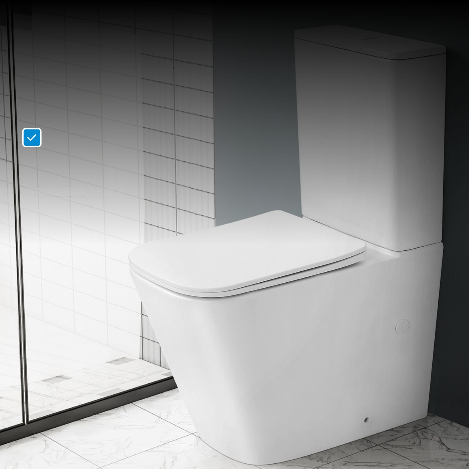 Унитаз ABBER Rechteck AC1210T компакт белый, безободковый, смыв торнадо - Gidratop.ru изображение