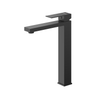 SLIDER-LC-NOP-W0 Смеситель для накладной раковины однорычажный, без донного клапана, черный матовый - Gidratop.ru изображение