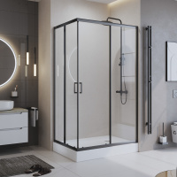 Душевой уголок BelBagno UNO-195-AH-2-120/100-C-NERO - Gidratop.ru изображение