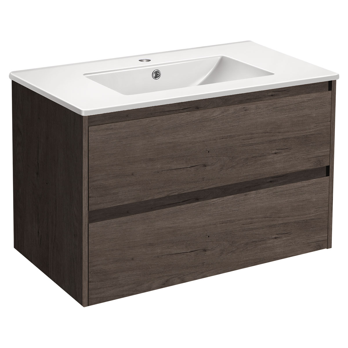 База под раковину Gio 800 подвесная, 2 выкатных ящика soft-close, R.Oak - Gidratop.ru изображение