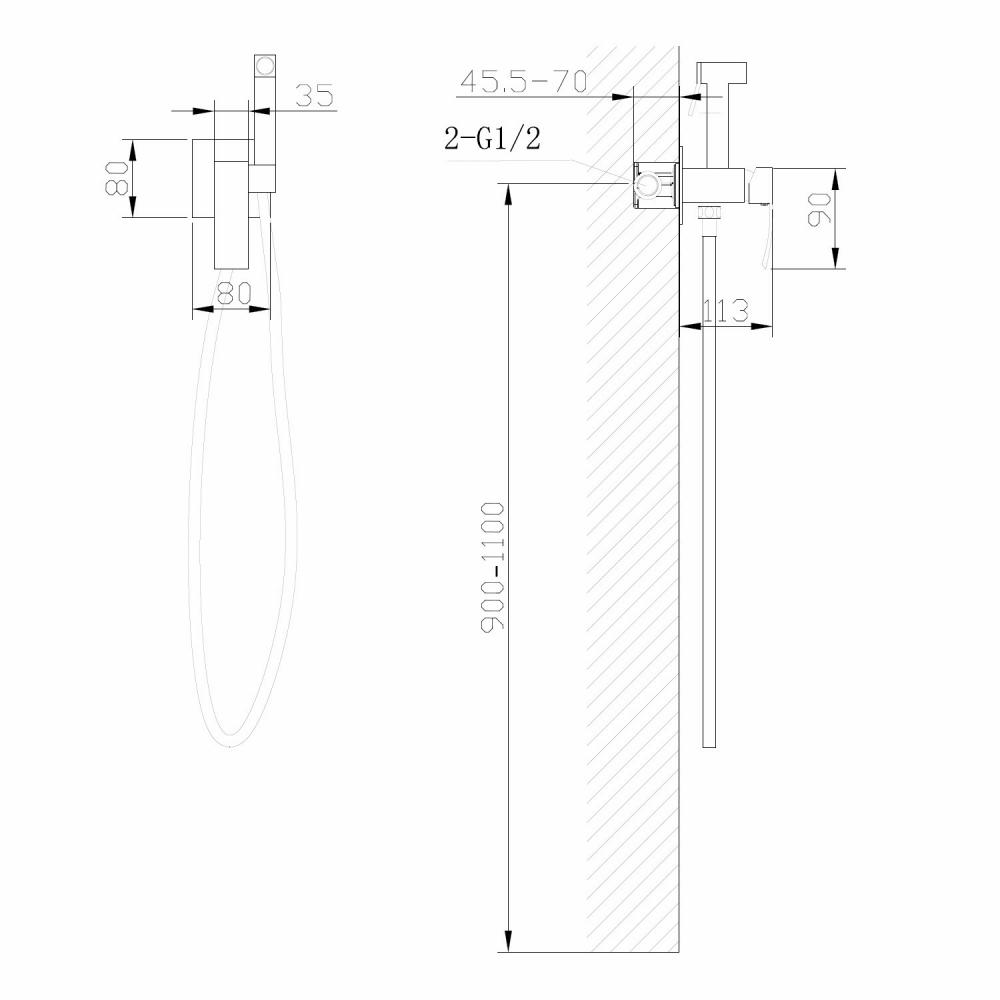 Смеситель ABBER Wasserfall AF8625NG с гигиеническим душем, никель - Gidratop.ru изображение