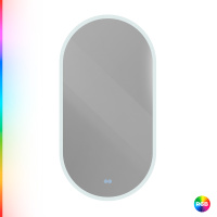 ELLISSE Зеркало с контурной разноцветной подсветкой RGB и сенсорным выключателем, CZR-SPC-ELS-500-950-RGB-TCH, 12V, 220-240V, 500x950 - Gidratop.ru изображение