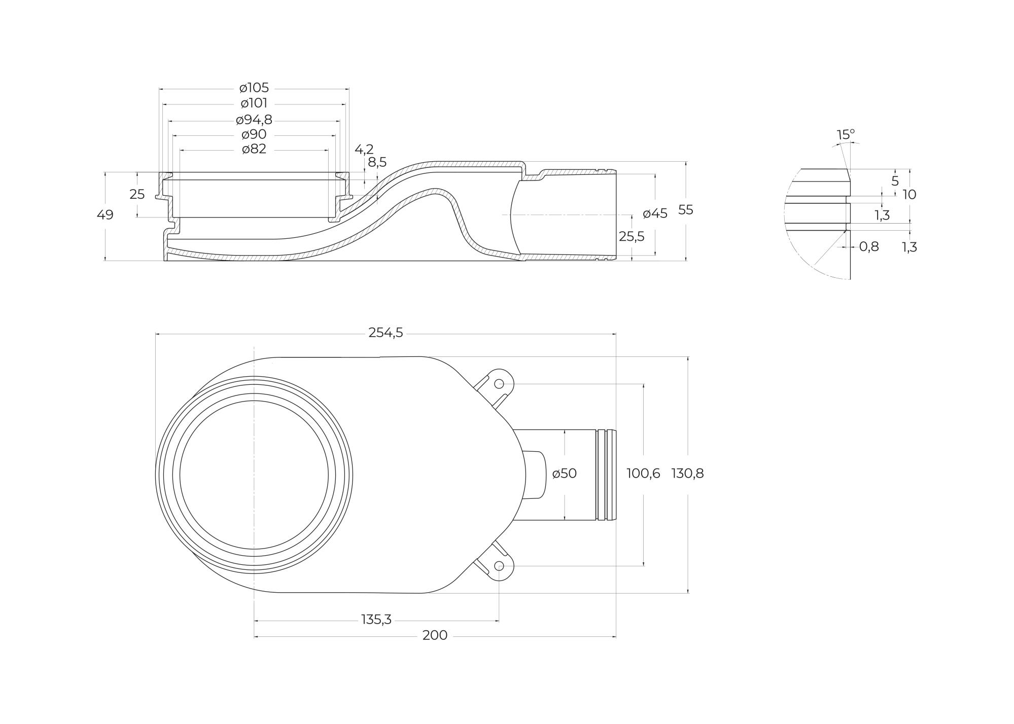 Душевой лоток BelBagno BB-LD-LUCE-60-CR - Gidratop.ru изображение