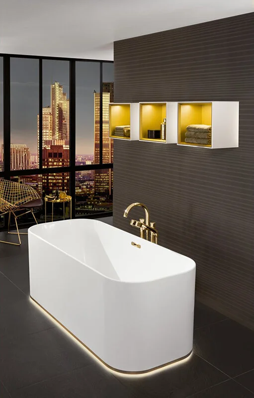 Квариловая ванна Villeroy&Boch Finion 170 x 70 см, фурнитура золото, UBQ177FIN7A300V101 - Gidratop.ru изображение