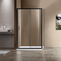 Душевой уголок Garda VSR-1G9014CLB, 1400*900, черный, стекло прозрачное - Gidratop.ru изображение