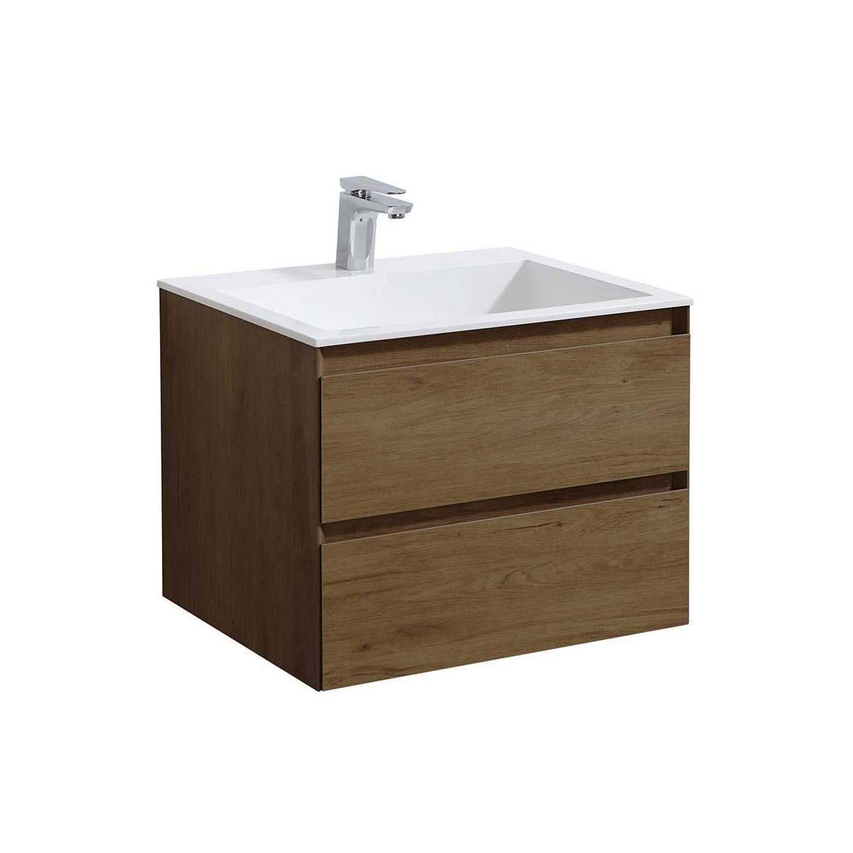 База под раковину Chiara 600 подвесная, 1 выкатной ящик soft-close, T.Oak - Gidratop.ru изображение