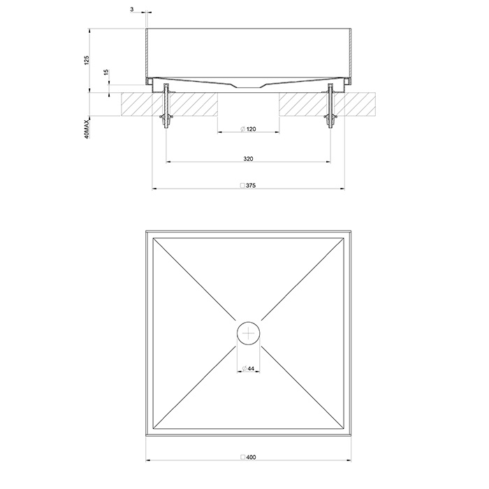 GESSI 316 раковина 400x400 мм., для установки на столешницу, без перелива, нержавеющая сталь, цвет Steel Brushed - Gidratop.ru изображение