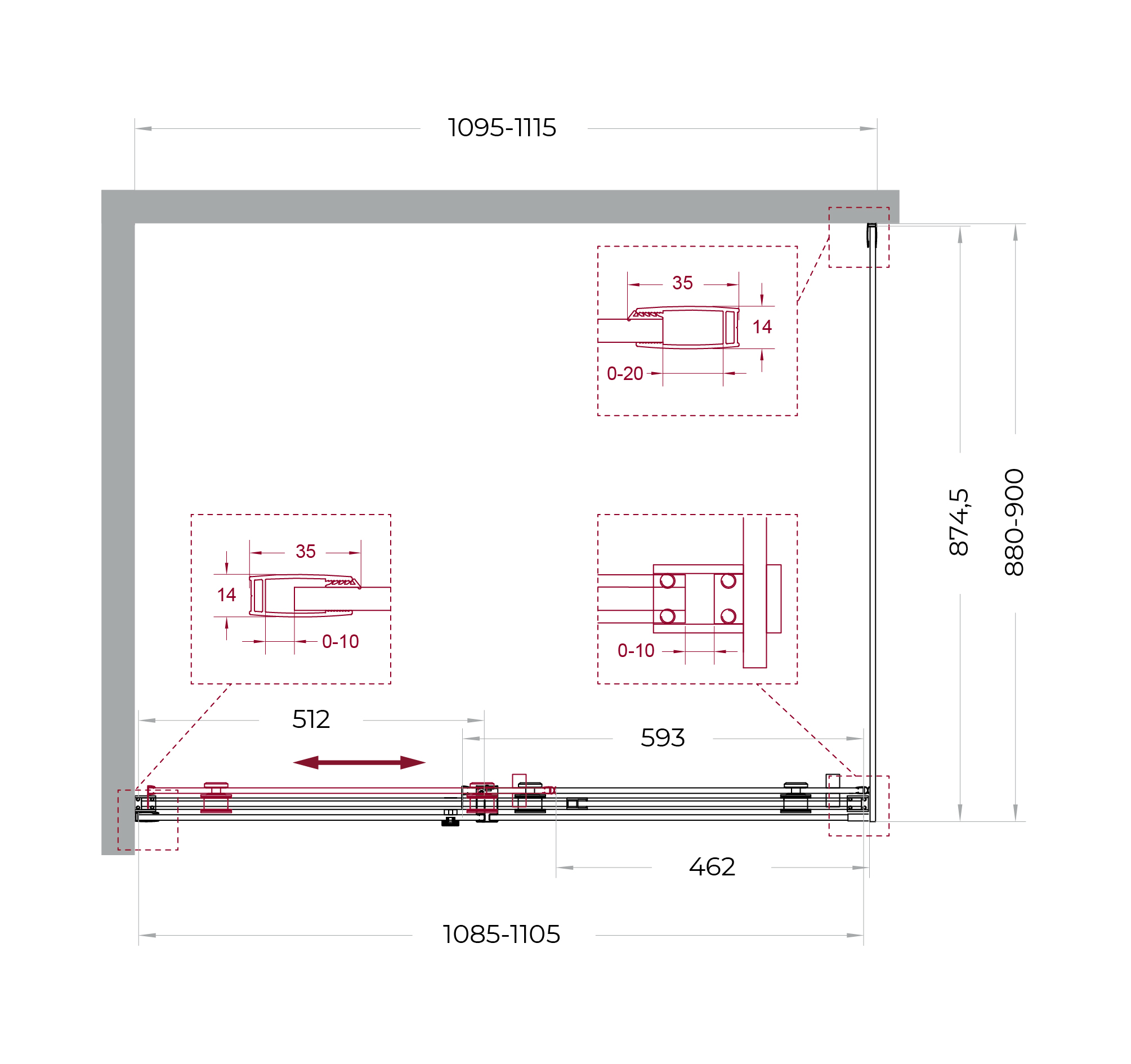 Душевой уголок BelBagno SOFT_CLOSE-2-AH-1-110/90-C-Cr - Gidratop.ru изображение