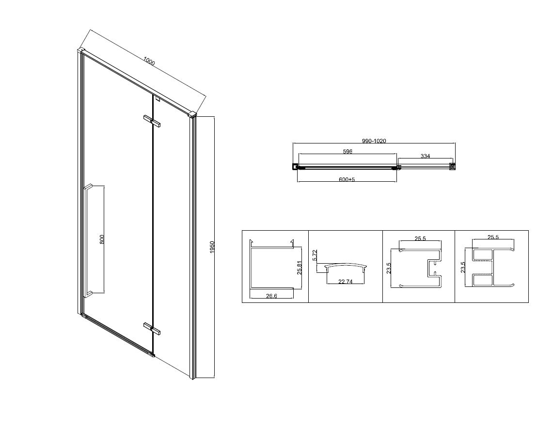 Душевой уголок Slim-N VSR-5SN9010CLGM, 1000*900, вороненая сталь, стекло прозрачное - Gidratop.ru изображение