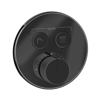 GESSI HI-FI COMFORT смеситель настенный встраиваемый, термостатический, с 2 запорными кнопками, цвет Black Metal PVD - Gidratop.ru изображение