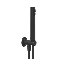 GESSI INCISO душевой комплект, +  вывод, держатель, шланг 1,50 м и душевая лейка, цвет черный матовый - Gidratop.ru изображение