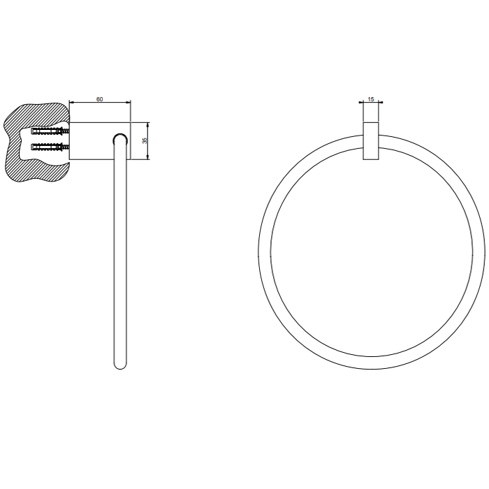 GESSI  INVERSO ACCESSORIES полотенцедержатель настенный кольцевой, цвет: Warm Bronze Br PVD - Gidratop.ru изображение