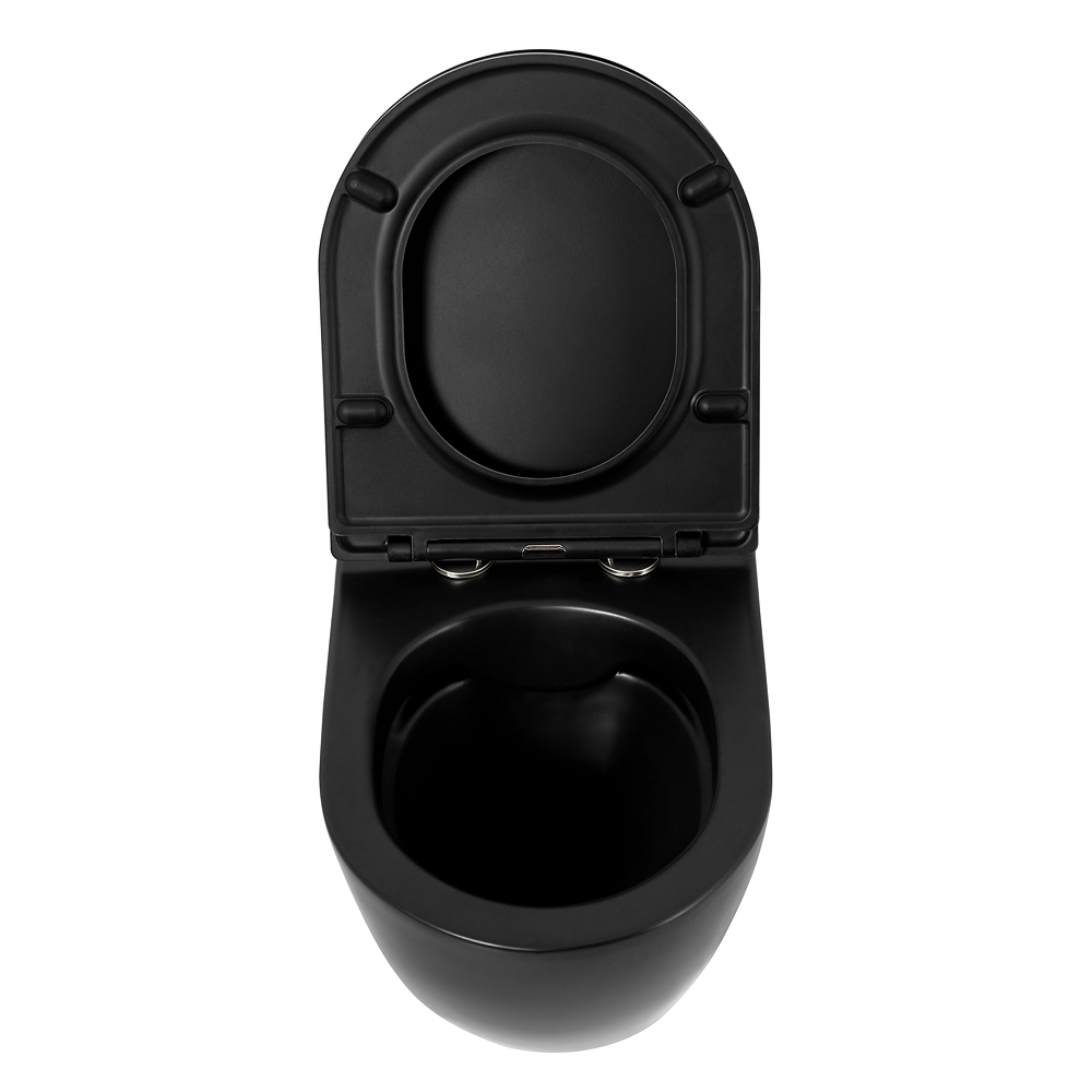 Унитаз подвесной безободковый BelBagno COLORATO, черный BB062CHR-MB/BB062SC-MB - Gidratop.ru изображение