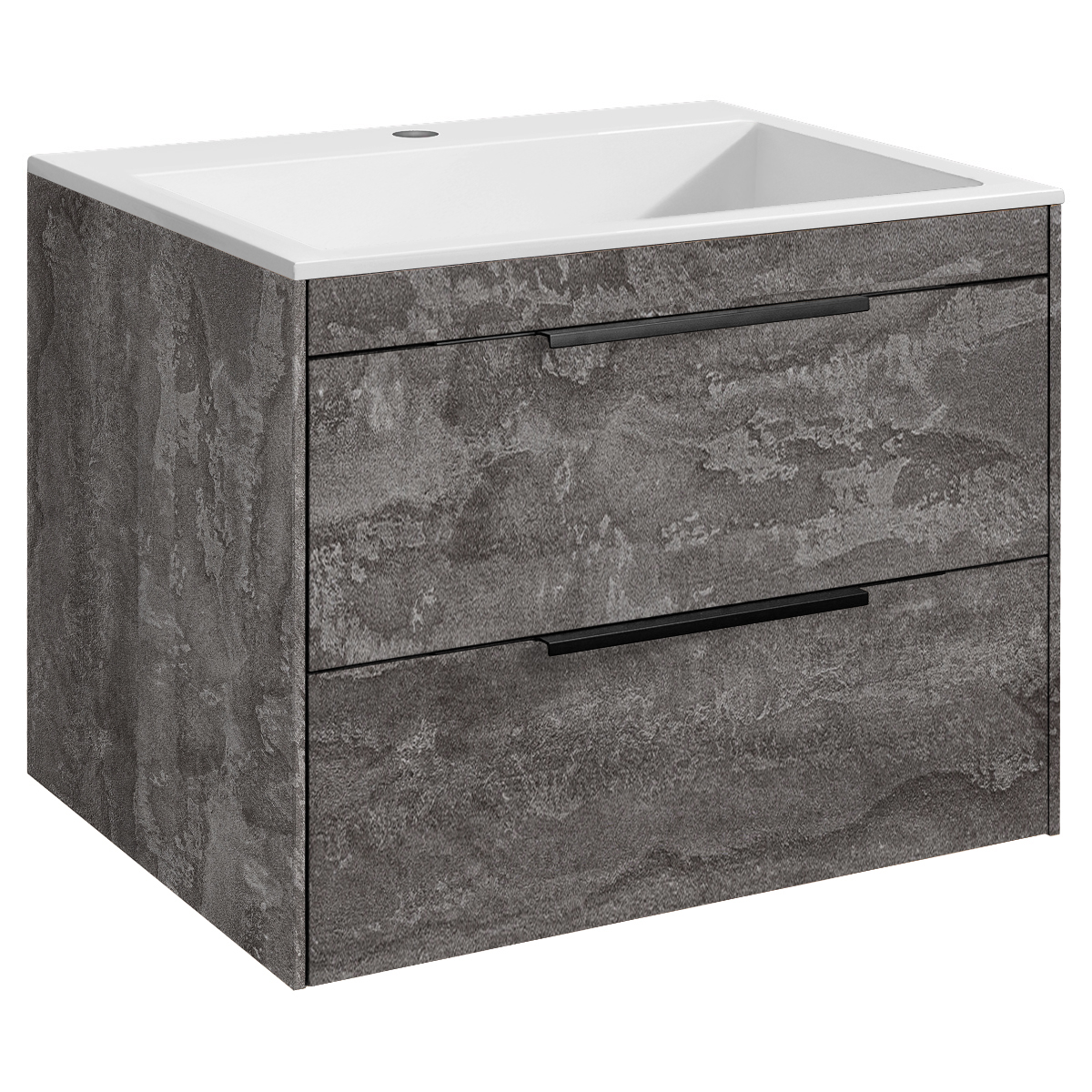 База под раковину Chiara 2D 600 подвесная, 2 выкатных ящика soft-close, G.Stone - Gidratop.ru изображение