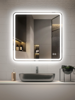 Зеркало LED VLM-3VC8008-2 800х800 c сенсорным выключателем и диммером, антизапотевание - Gidratop.ru изображение