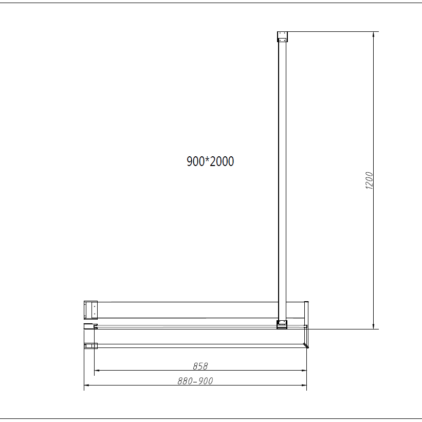 Душевая перегородка Walk-In HR VSW-4HR900CL, 900*2000, хром, стекло прозрачное - Gidratop.ru изображение