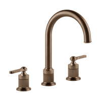GESSI VENTI20 смеситель для раковины на 3 отверстия, высота излива 168 мм., в комплекте с донным клапаном, цвет Copper Brushed PVD - Gidratop.ru изображение