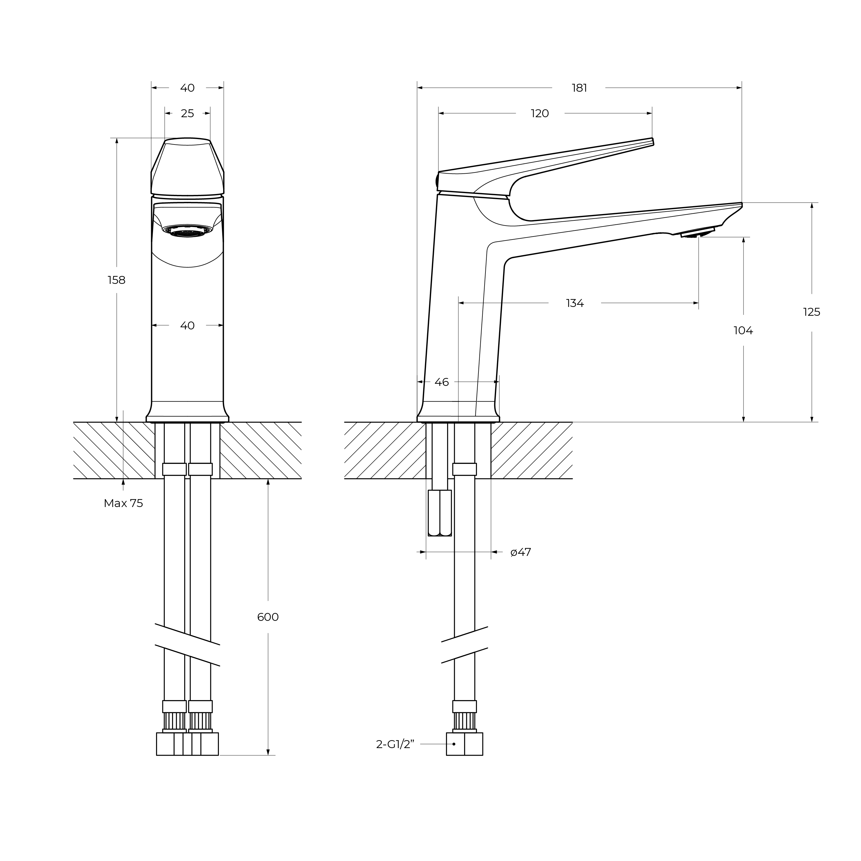 LINER-LS-01-W0 Смеситель для раковины однорычажный, без донного клапана, исполнение хром - Gidratop.ru изображение