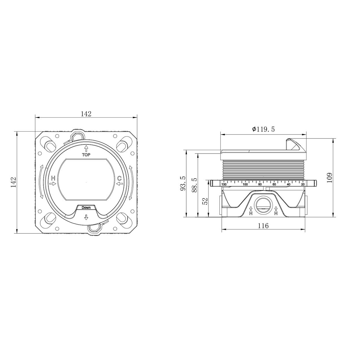 Душевой комплект Inspire VSFW-3I22MT3RGM встраиваемый, термостат, двухрежимный, вороненая сталь - Gidratop.ru изображение