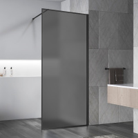 Душевая перегородка Walk-In VSW-1HP900GFB, 900*2000, черный матовый, стекло матовое тонированное - Gidratop.ru изображение