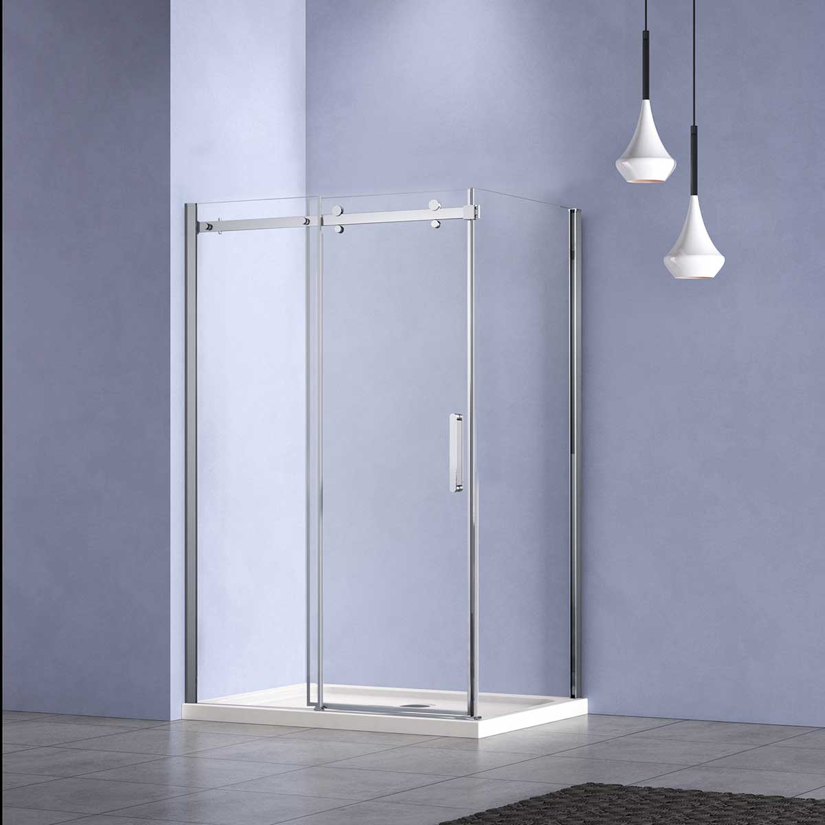 Душевой уголок Como-N VSR-4CN8016CL, 1600*800, хром, стекло прозрачное - Gidratop.ru изображение