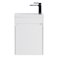 PIETRA MINI База под раковину подвесная, левостороннее исполнение PIETRA MINI-400-1A-SO-BL-L, Bianco Lucido 394x217x520