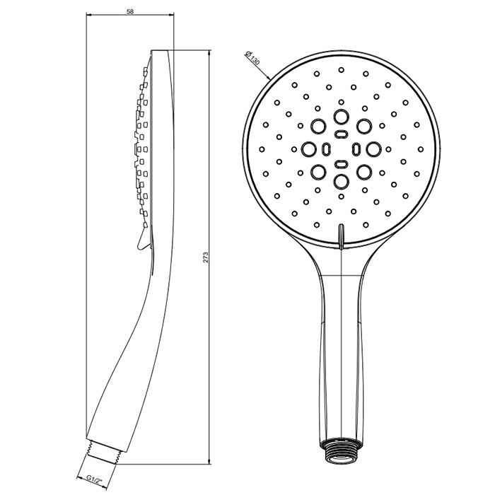 Gessi Emporio shower 3-позиционная душевая лейка с защитой отизвесткового налёта с черным диском, цвет: Black Metal Br. PVD - Gidratop.ru изображение