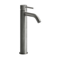 GESSI 316 смеситель для раковины на 1 отверстие, высокий, h=305мм, без донного клапана, излив 123мм, цвет: steel brushed - Gidratop.ru изображение